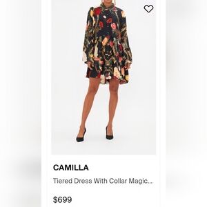Camilla Magic in the Manuscripts Tiered Dress with Collar Nwt Sz L